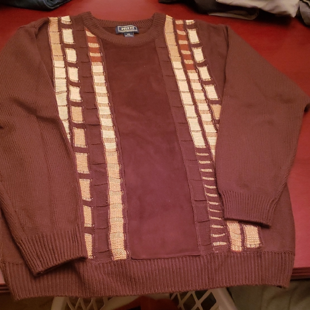 Classic Brown and Tan Crewneck Sweater